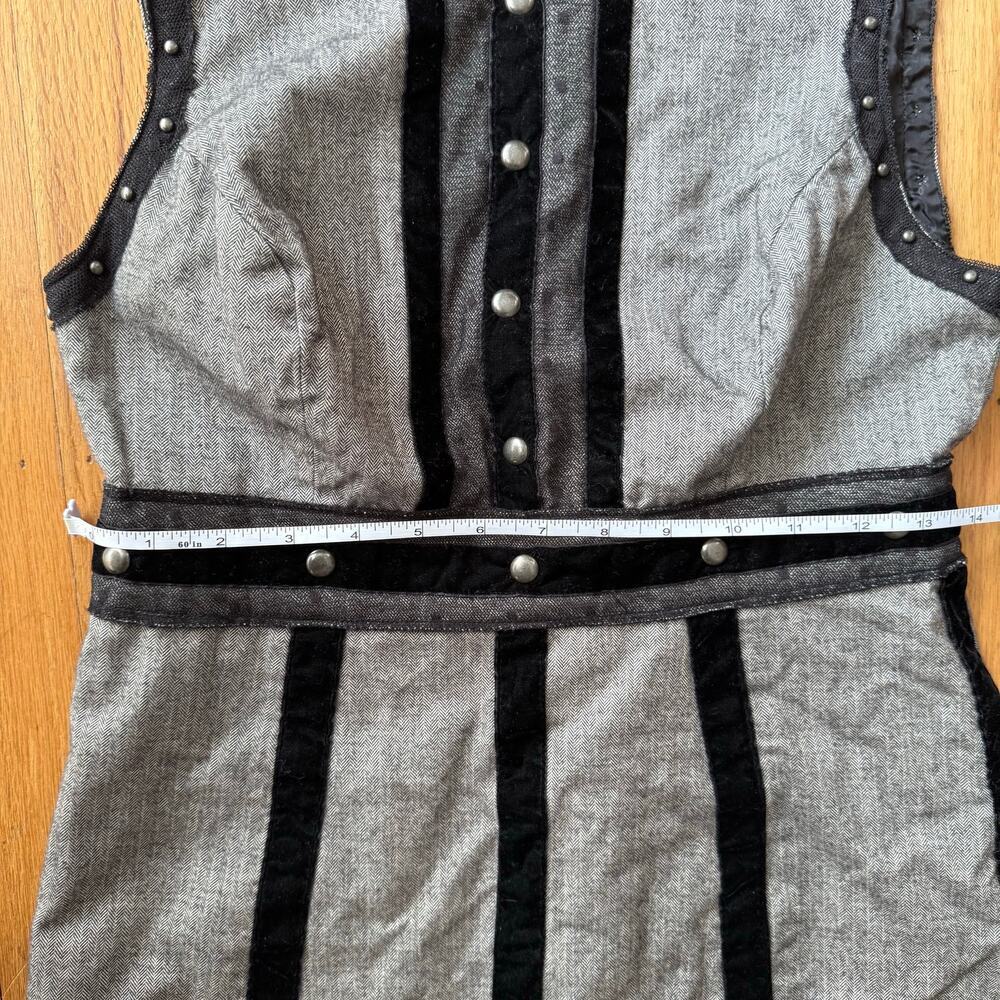 Anna Sui Black Sleeveless Studded Lace Velvet Sheath Dress Size 5 Gossip Girl - Picture 10 of 14